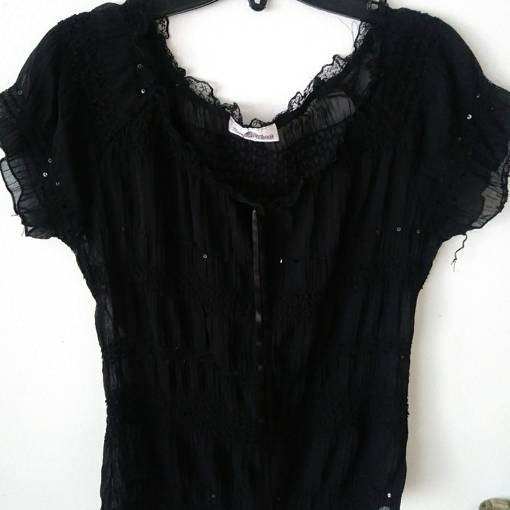 90's Superline black lace top size M